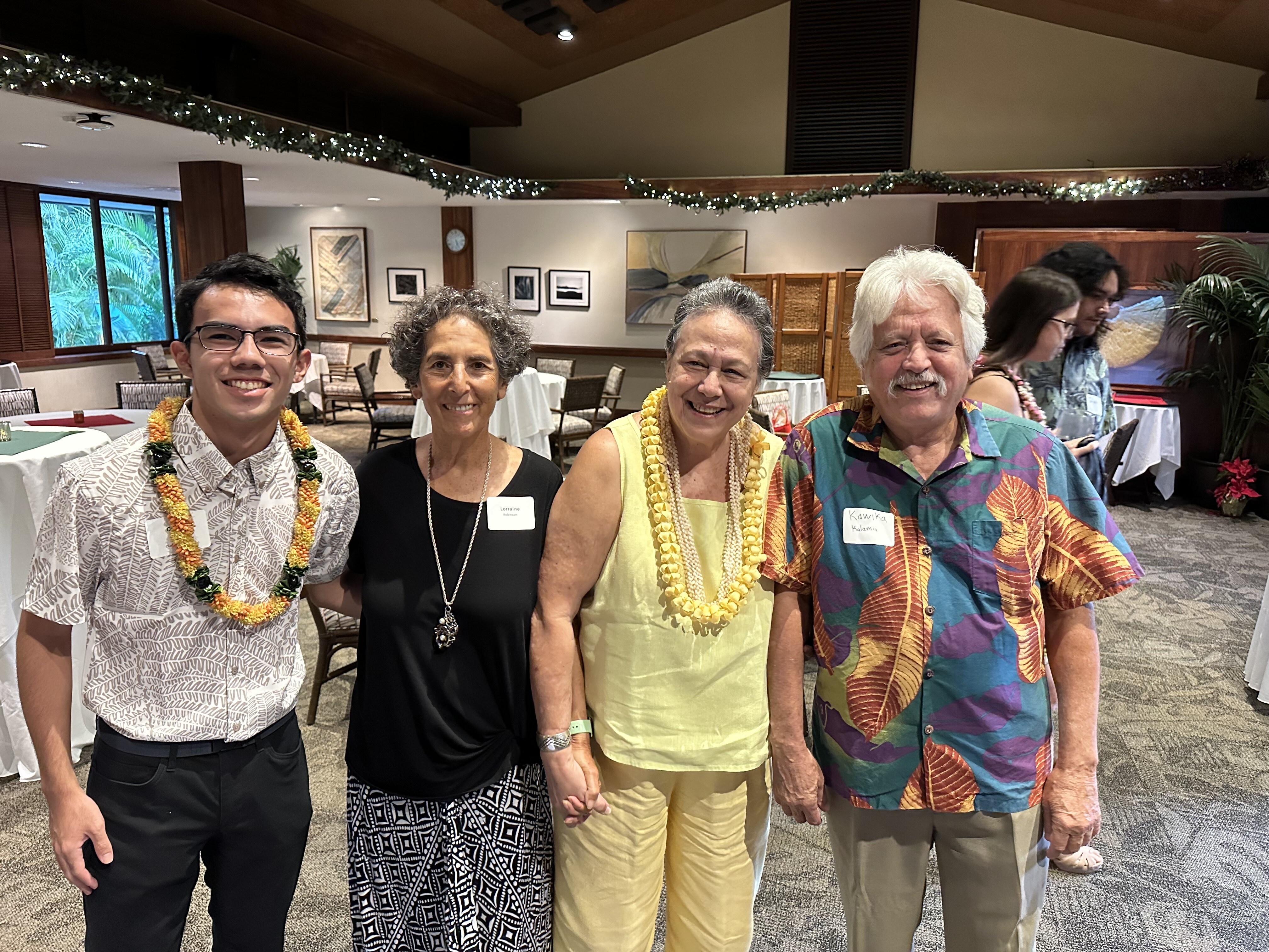 (left to right): Colton Mills, Lorraine Robinson, Haaheo Mansfield, and Kawika Kalama