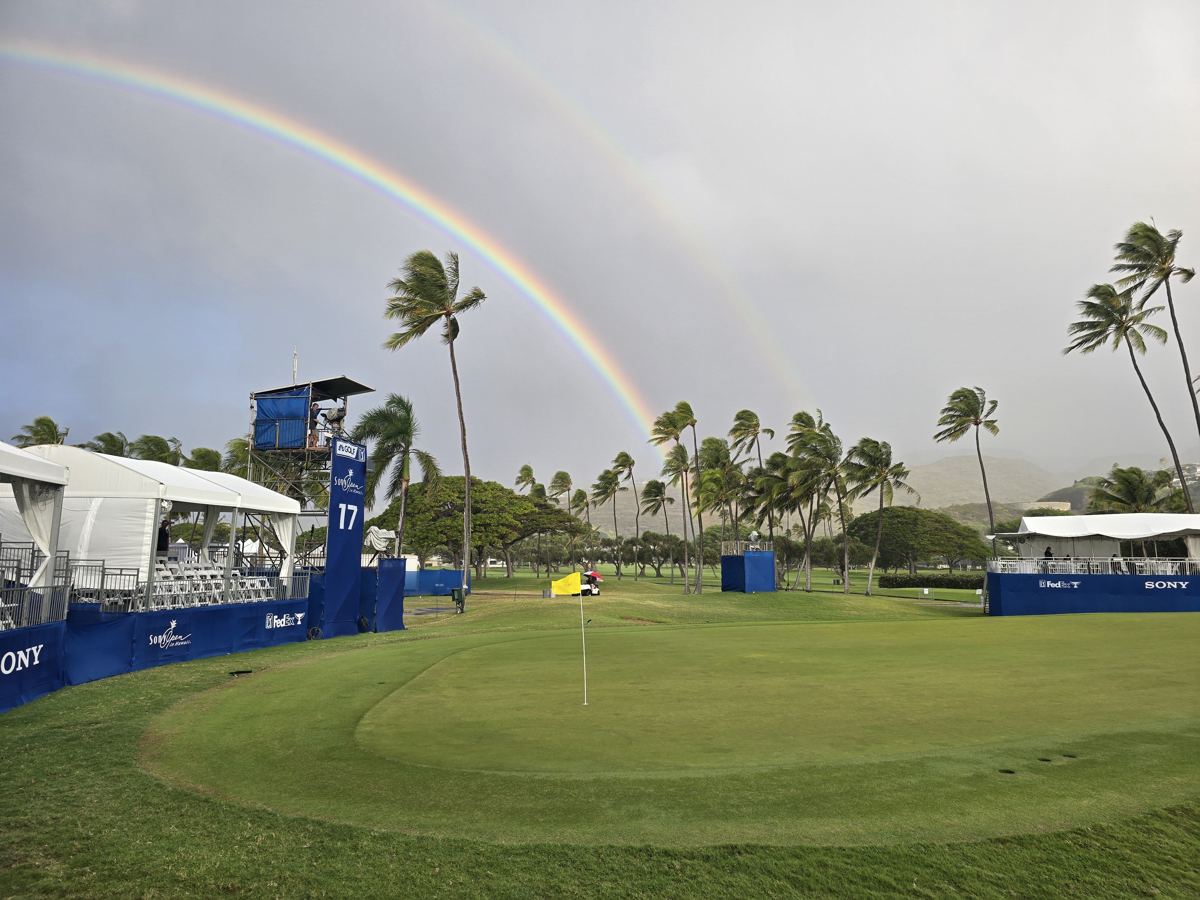 A double rainbow to start the day.