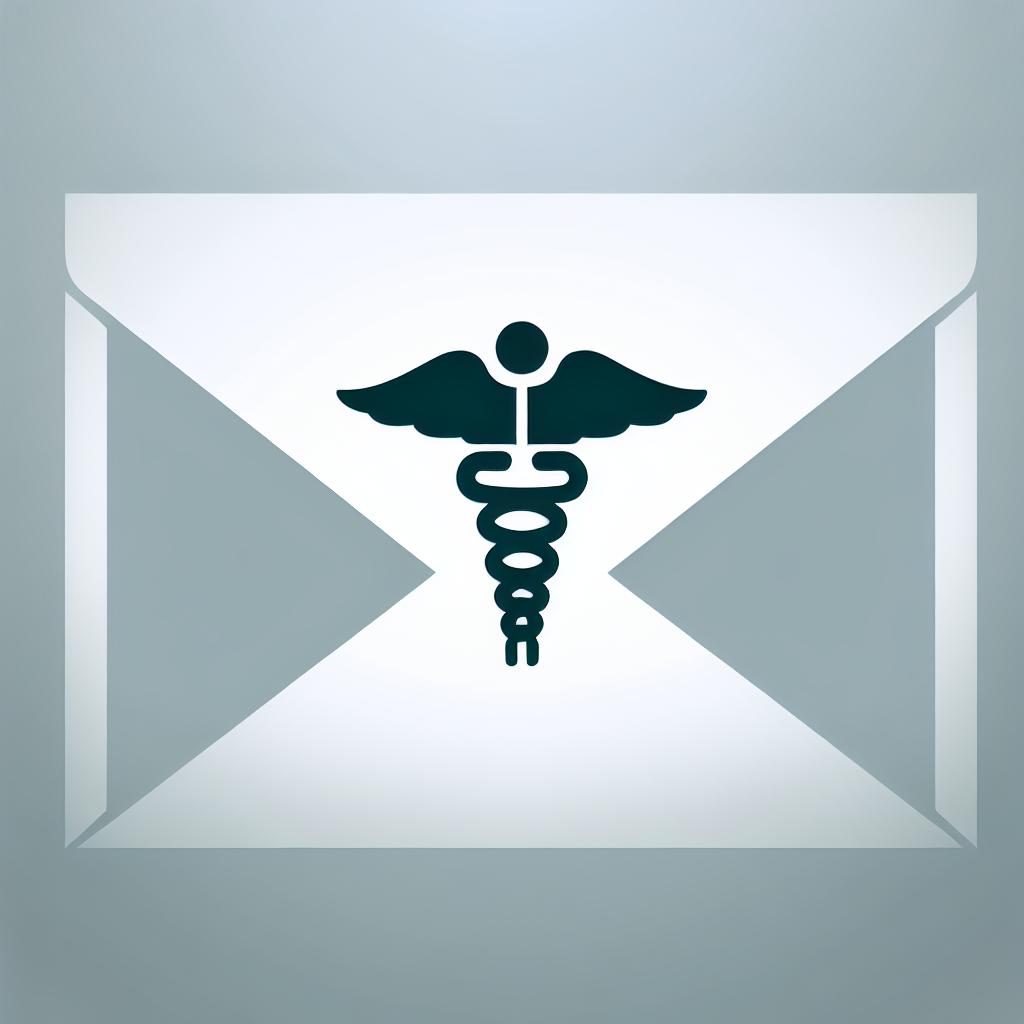 medical symbol on email icon