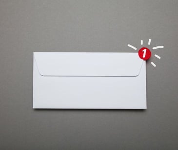 envelope with notification symbol for post Maintaining empathy in HIPAA compliant written communication