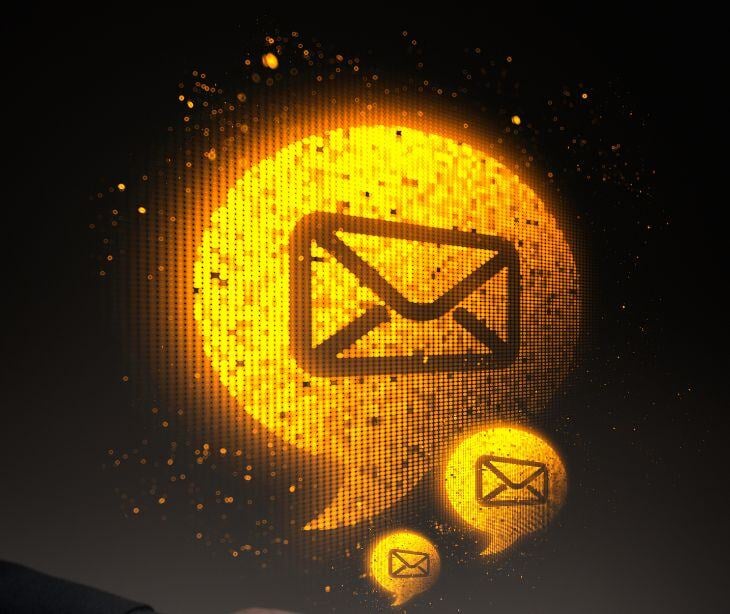 yellow email icons