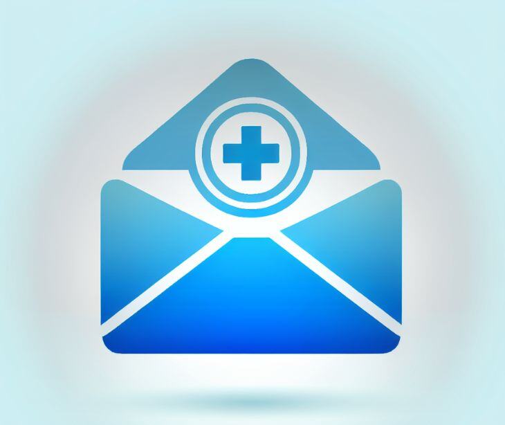 email icon with medical symbol