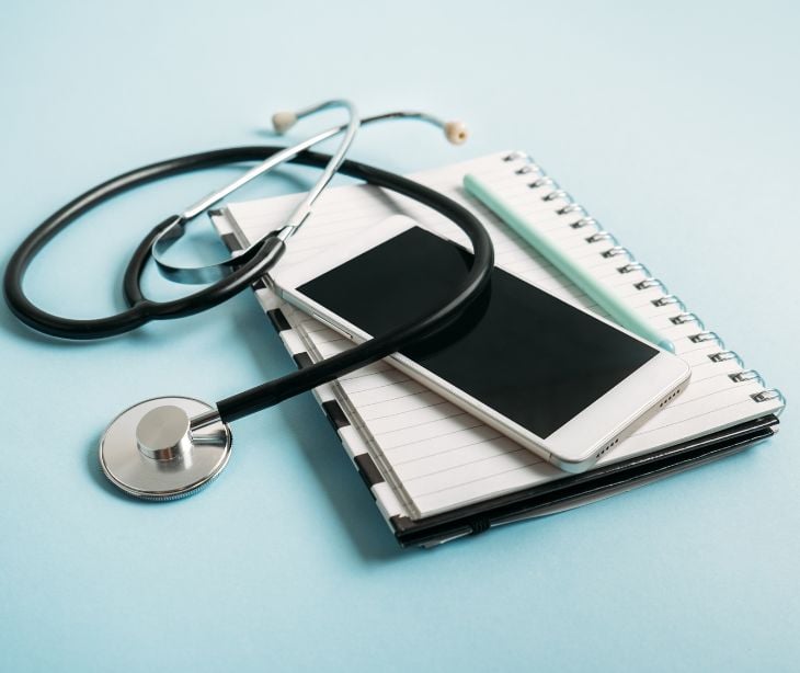 smartphone and stethoscope