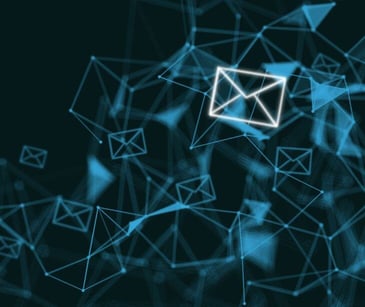 floating digital email icons