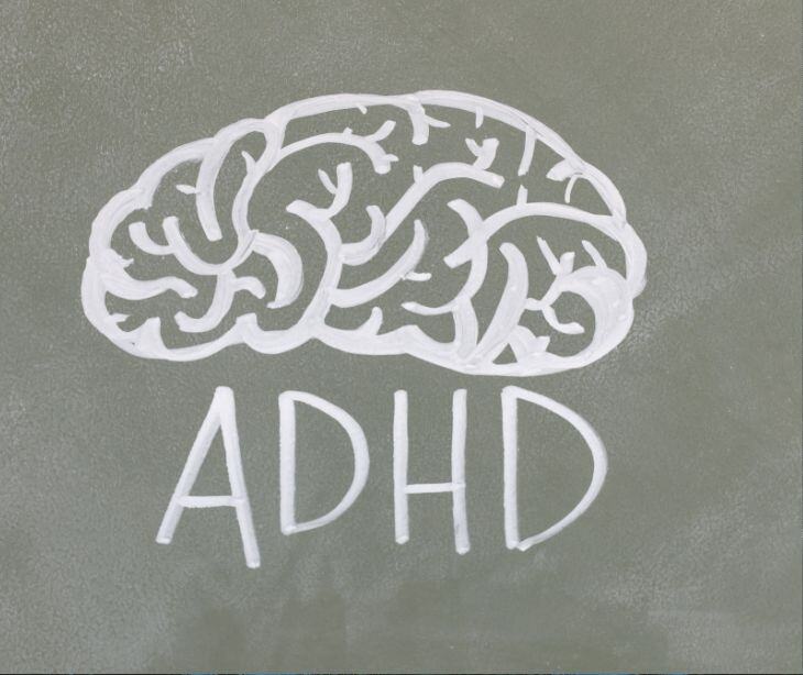 brain with ADHD text