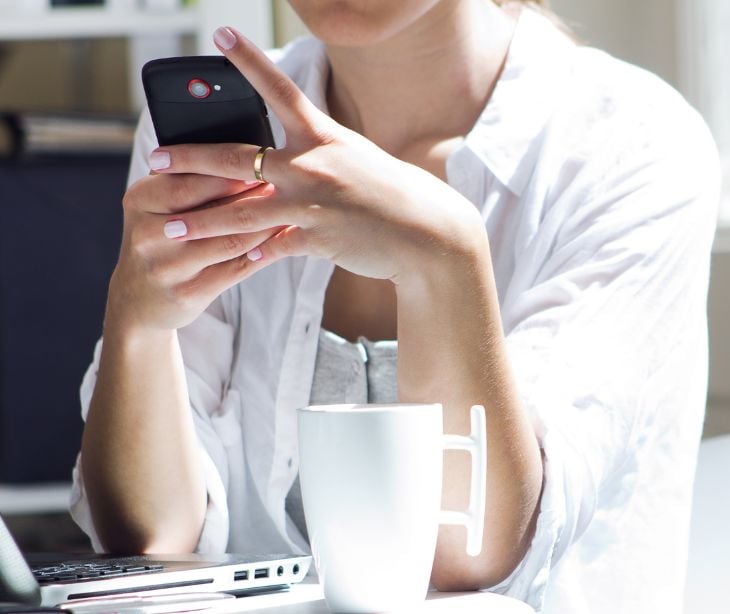 woman on smartphone