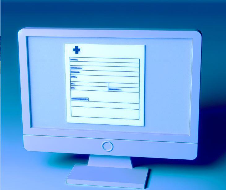 computer screen with digital form 