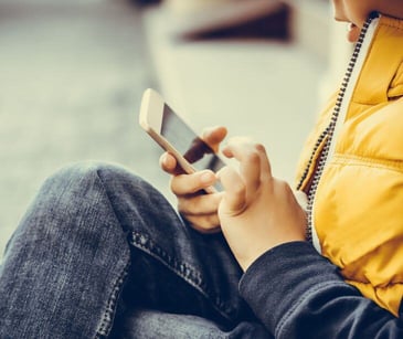 child on smartphone