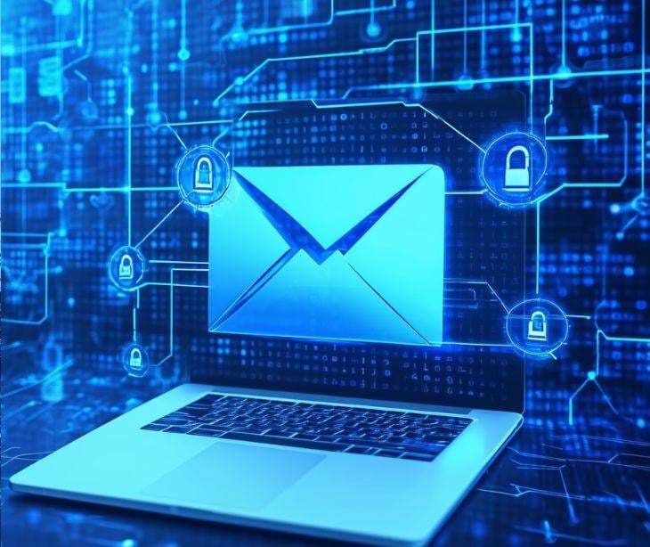 digital blue email icon