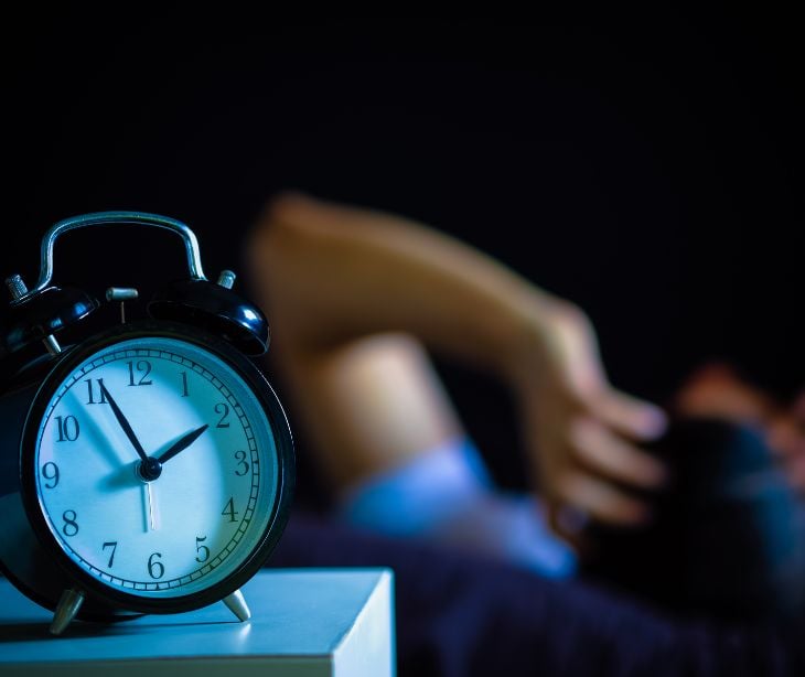 alarm clock in bedroom