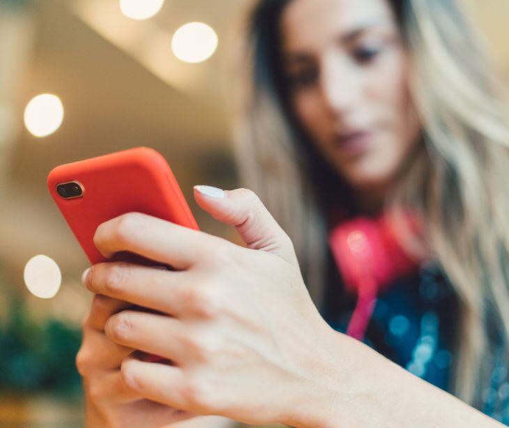 woman on smartphone