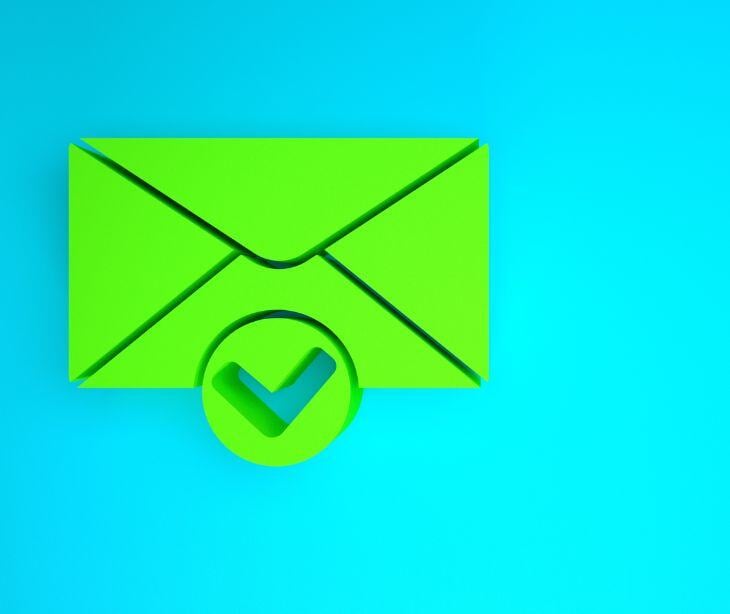 green email icon with checkmark