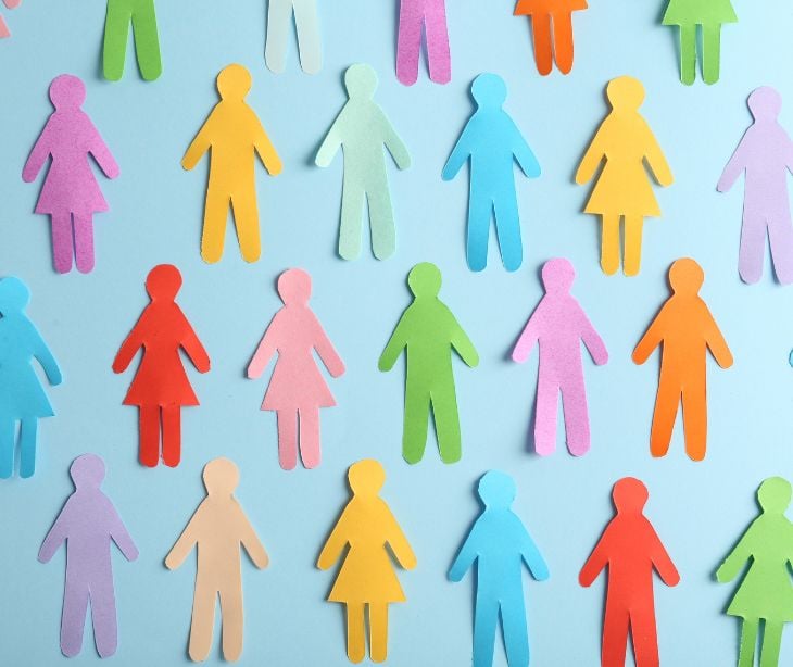 multicolor person cutouts