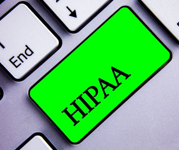 HIPAA key on a computer keyboard