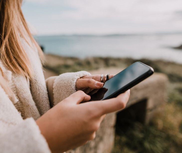 woman with smartphone