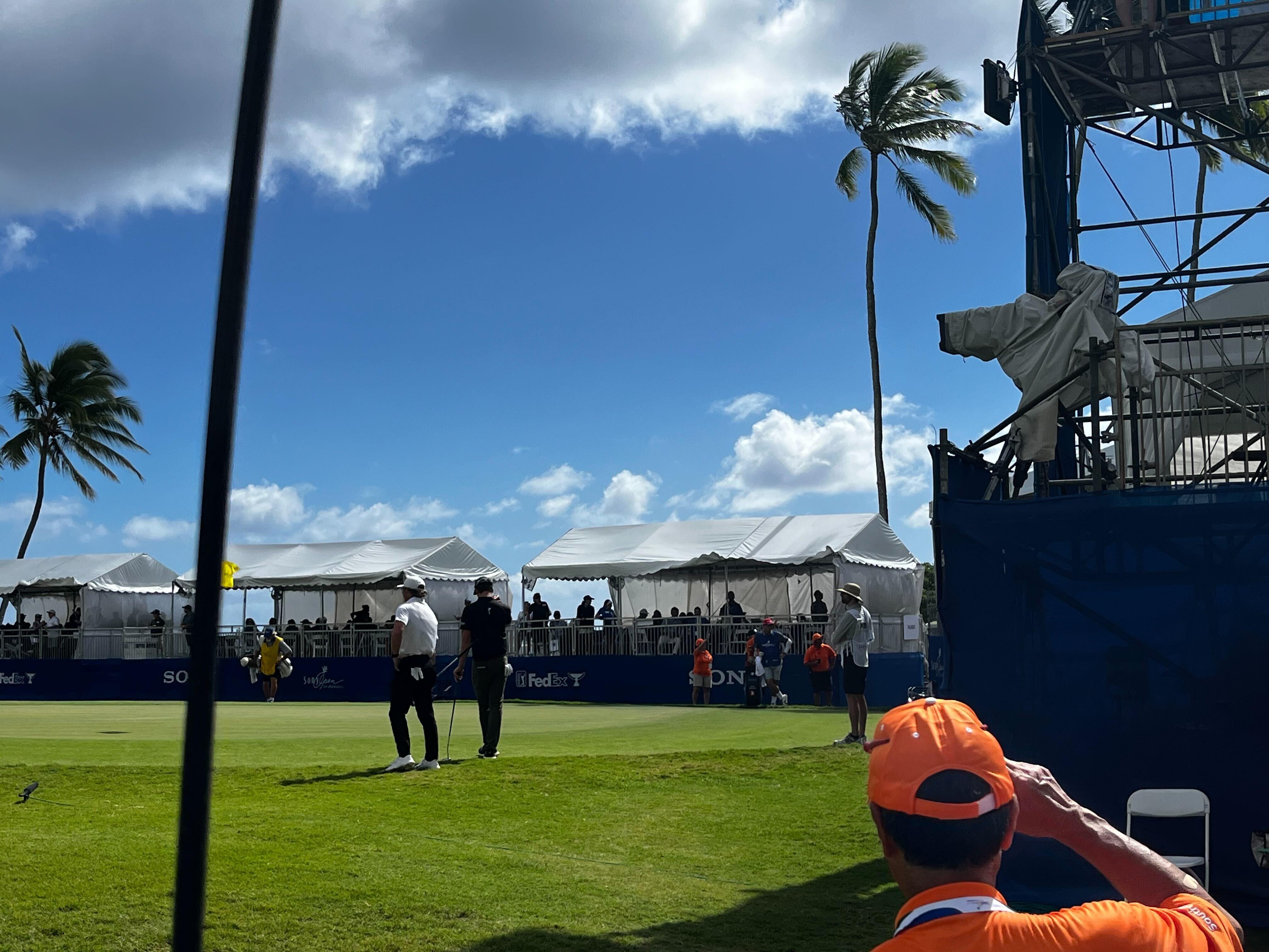 View of the Paubox chalet from across the 17th green.