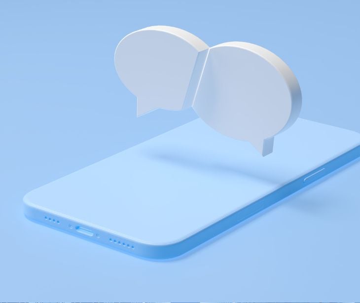 graphic of smartphone with message bubbles