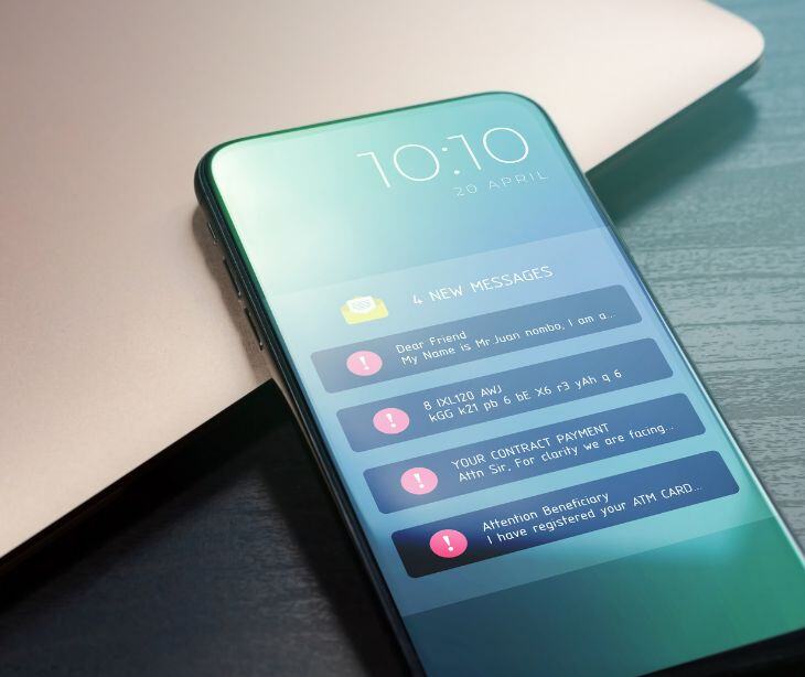 smartphone with red notifications