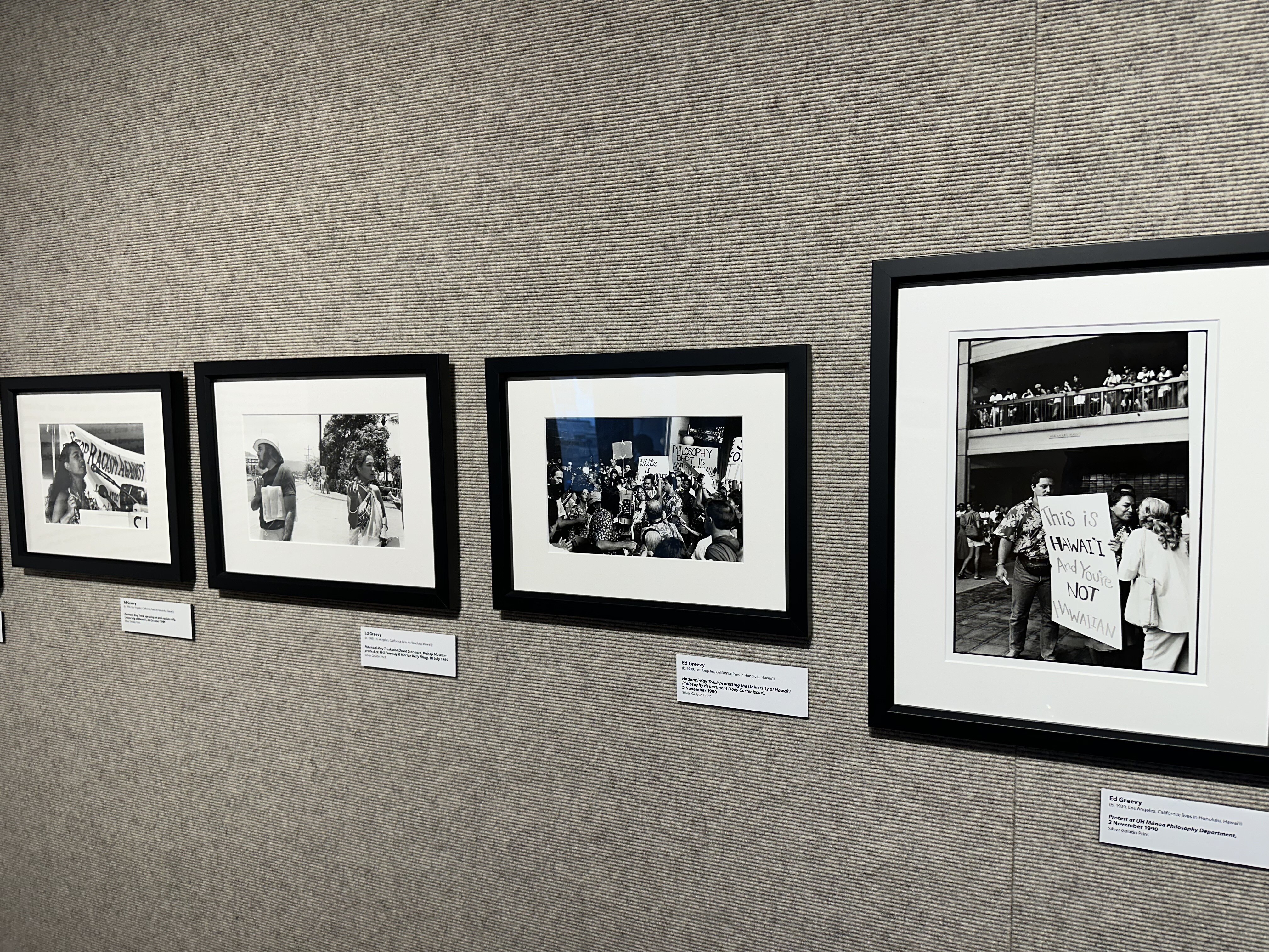 All Ed Greevy prints in the exhibit are of Haunani-Kay Trask | Opening night: OG photogs at Windward Community College