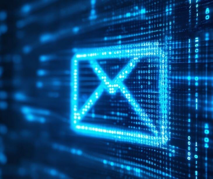 blue digital email icon