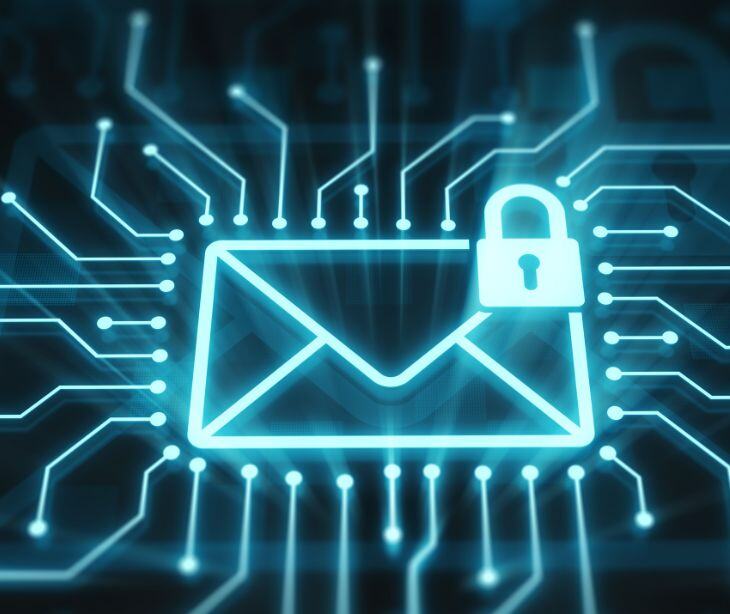 email icon with security lock