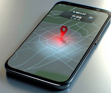 smartphone with location pin