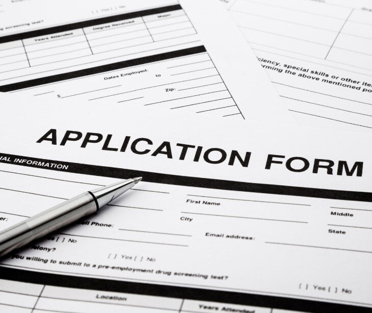 Image of application form for bog about A guide to HIPAA compliant online forms 