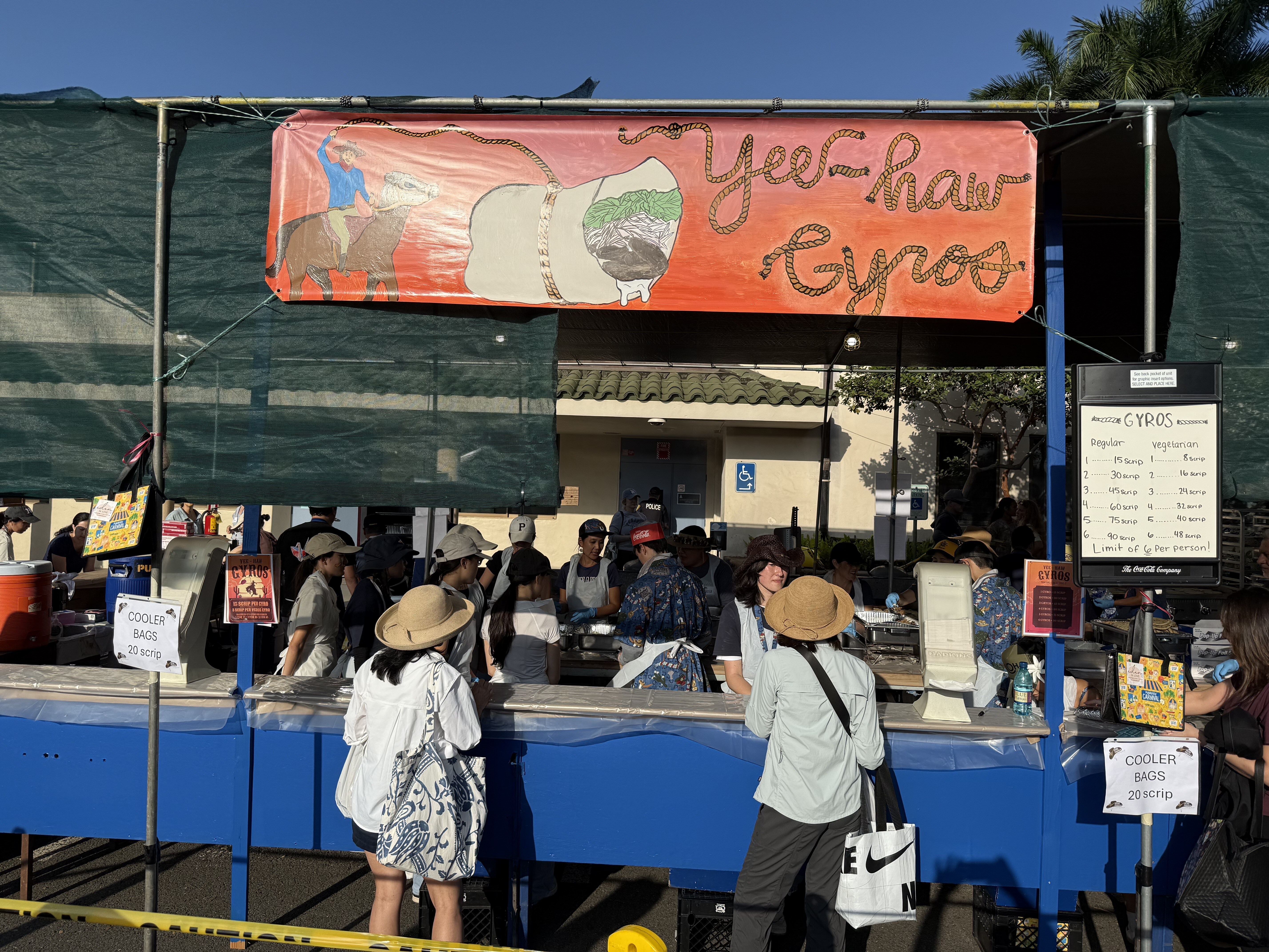 The "Yee-Haw Gyros” booth at the Punahou Carnival 