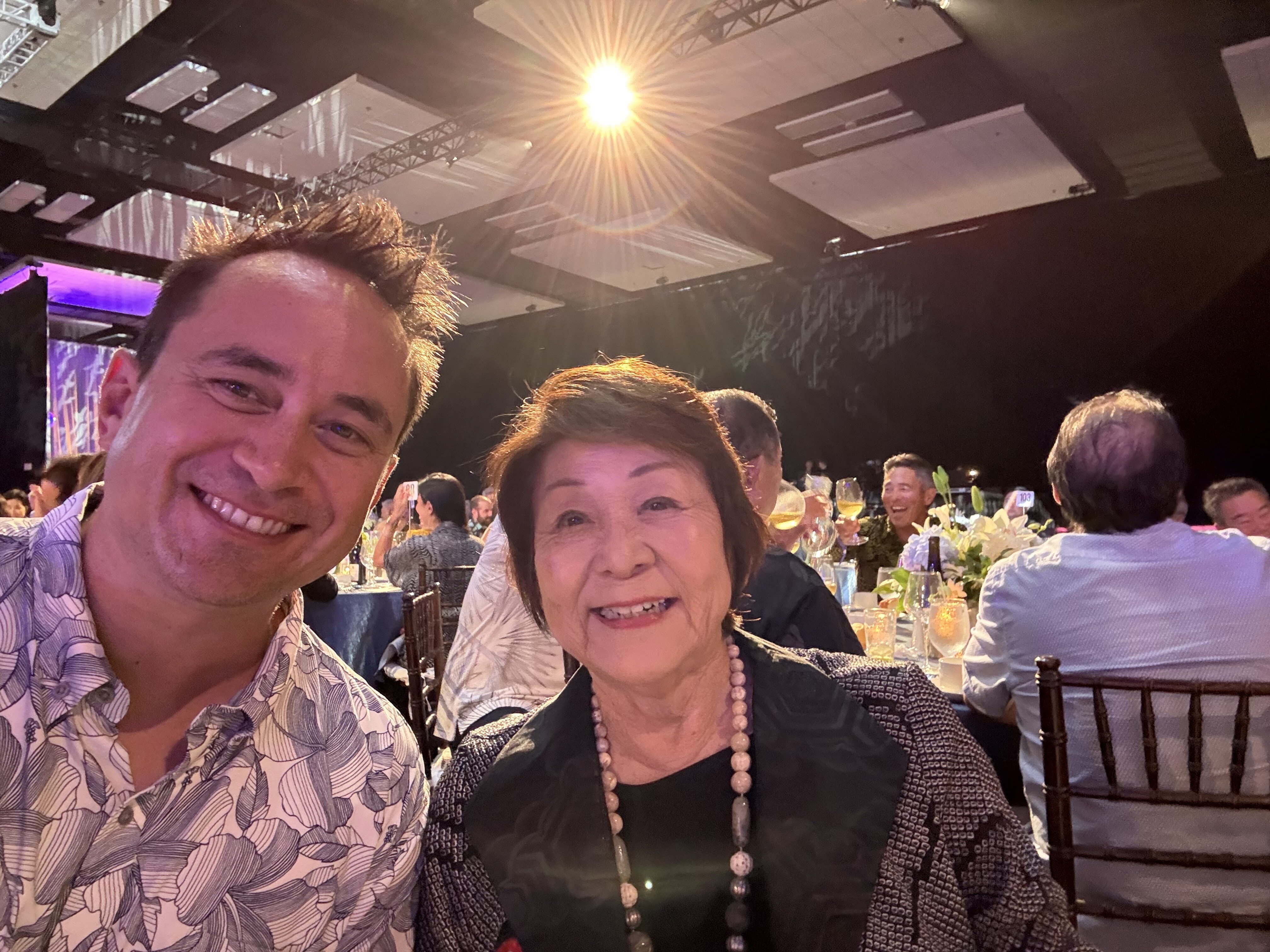 Selfie with Linda Wong, who invested early in Paubox | Sony Open dinner with Kenny Loggins