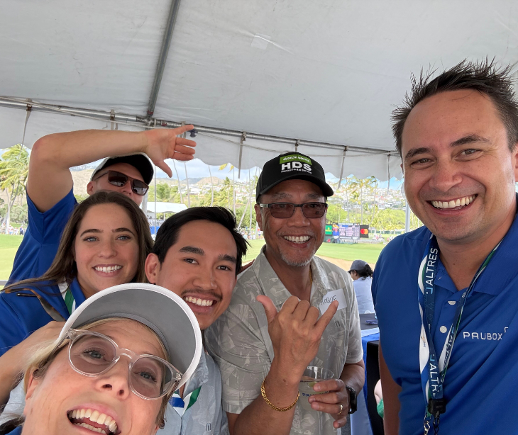 The Paubox team with customers at the Sony Open