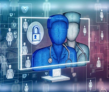 digital concept of doctors on a computer with lock