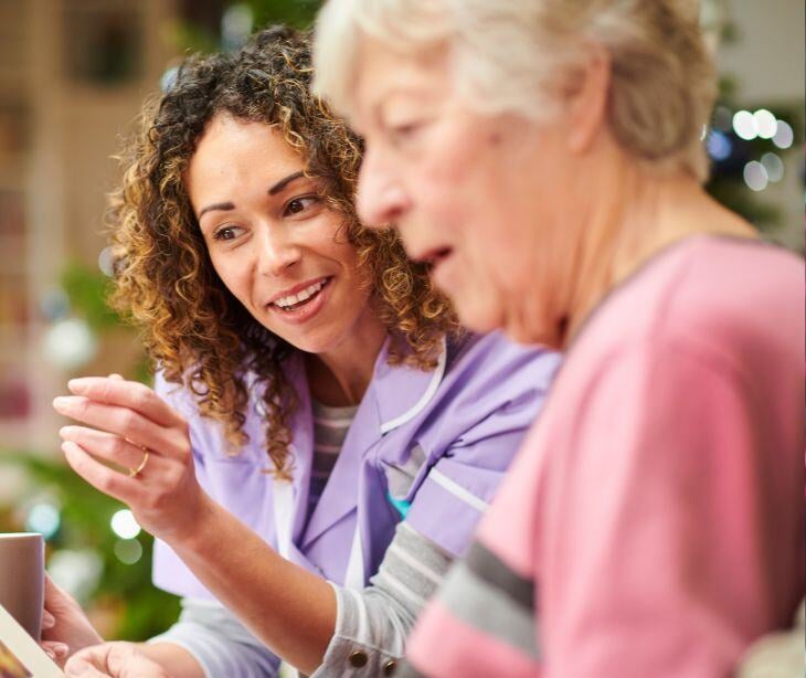 woman with elderly patient