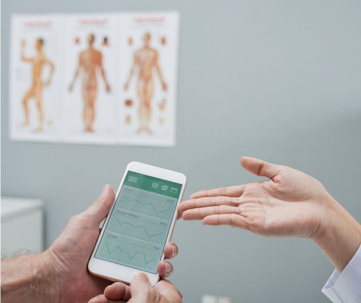 phone use in an exam room