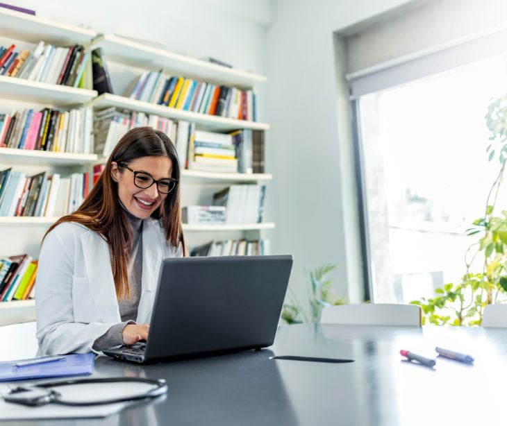 doctor on computer