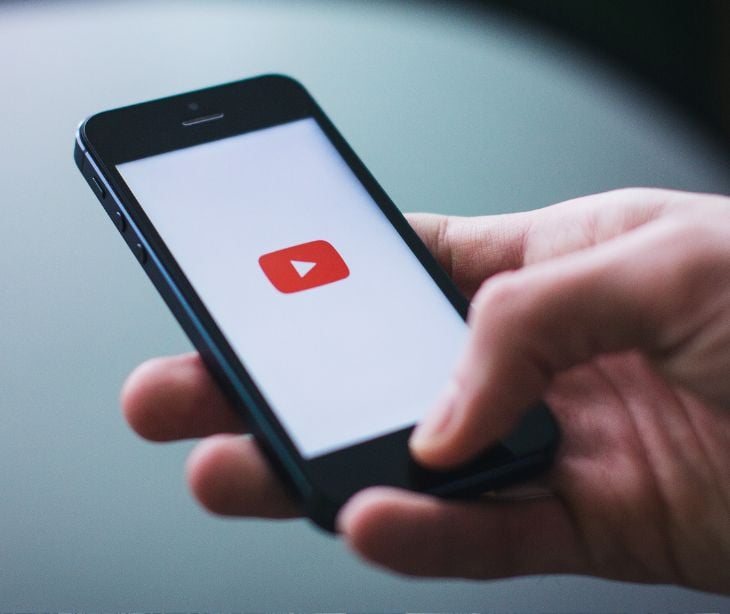 youtube logo on smartphone