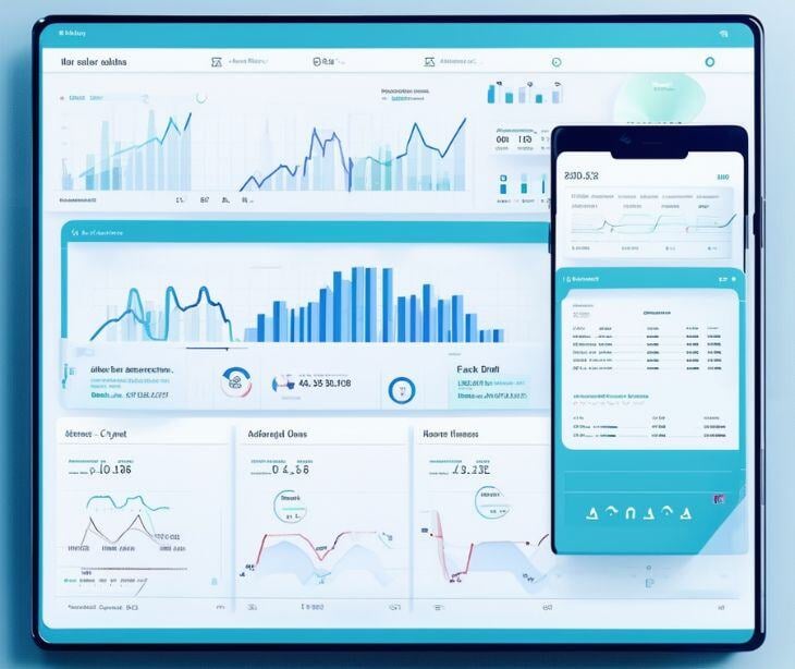 tablet with data graphs