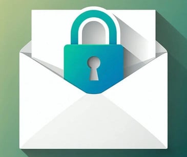 green security lock in email icon