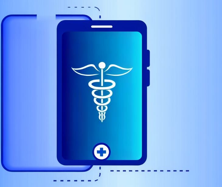 smartphone with caduceus