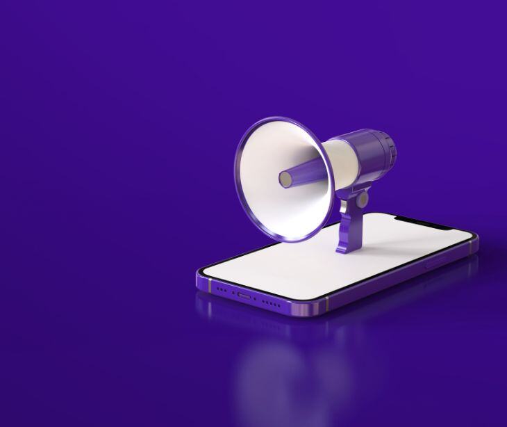 megaphone on smartphone