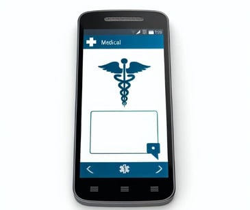 smartphone with medical symbol