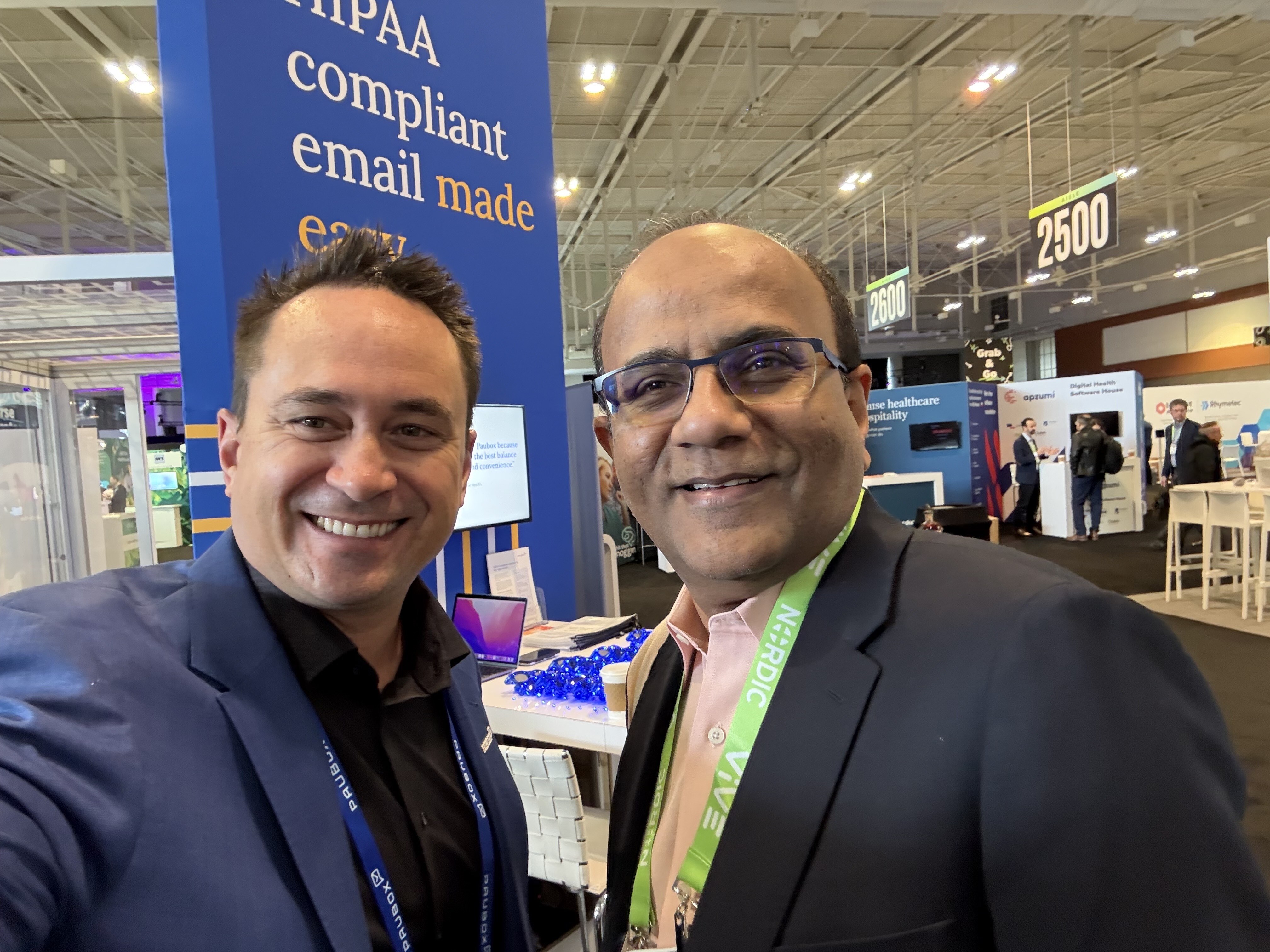 Selfie with Paubox customer Ravi Bala (Chief Product and Technology Officer, Family First) |  "ViVE is the new HIMSS" - ViVE Nashville 2025