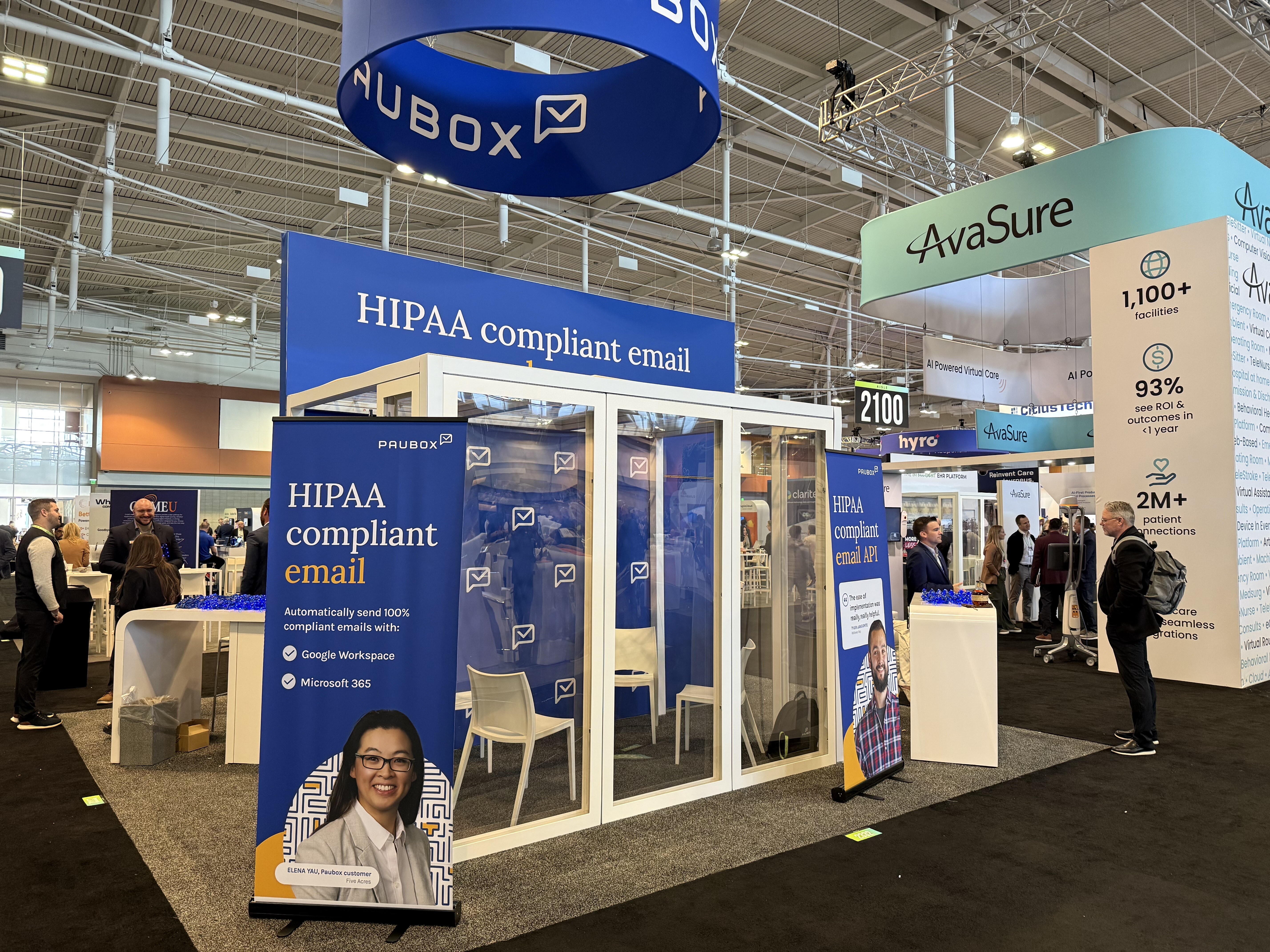 Side angle of the Paubox booth | "ViVE is the new HIMSS" - ViVE Nashville 2025 