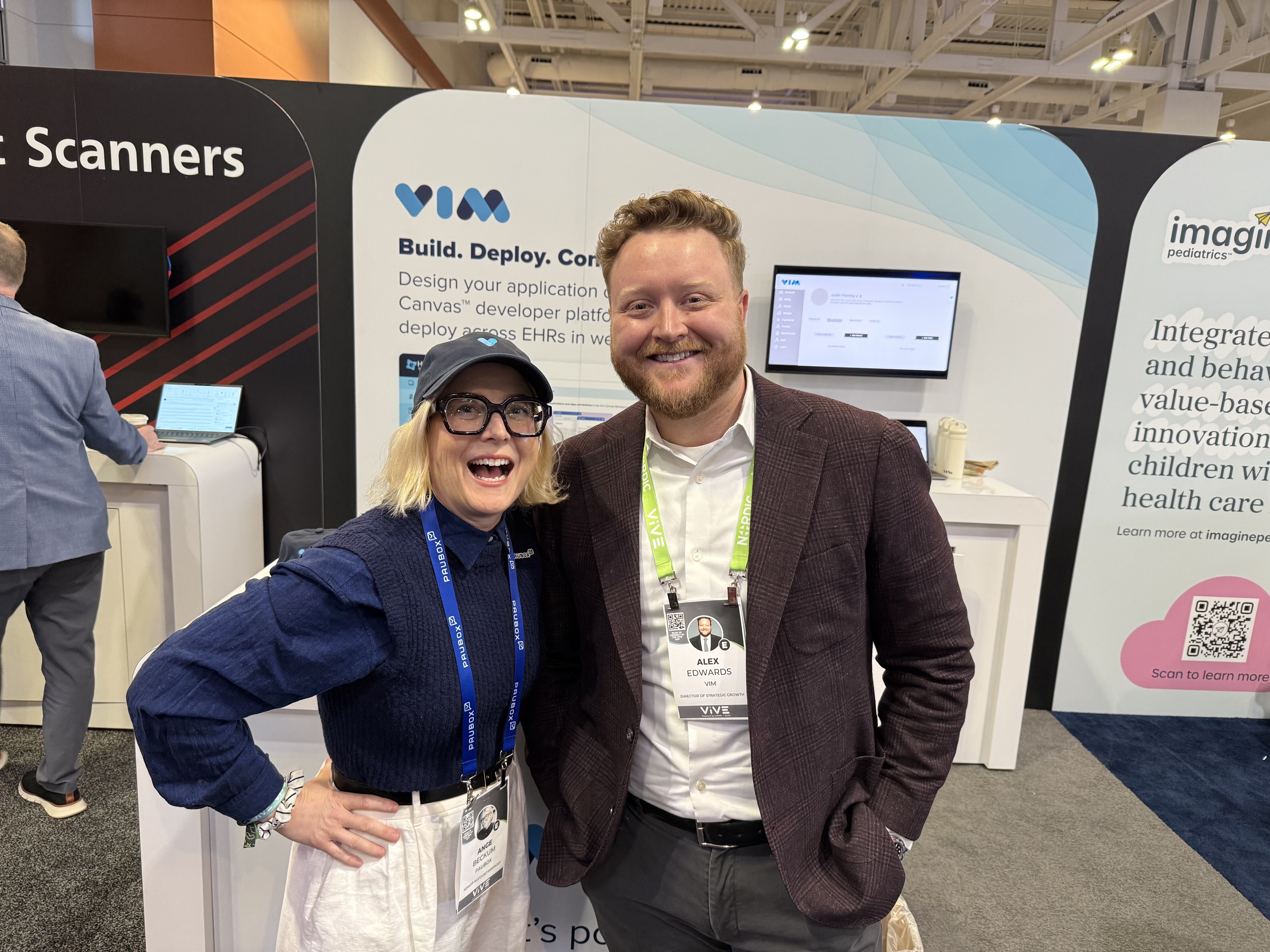 Ange Beckum sporting a Vim cap with Alex Edwards (Vim) | Visiting customers at ViVE Nashville 2025