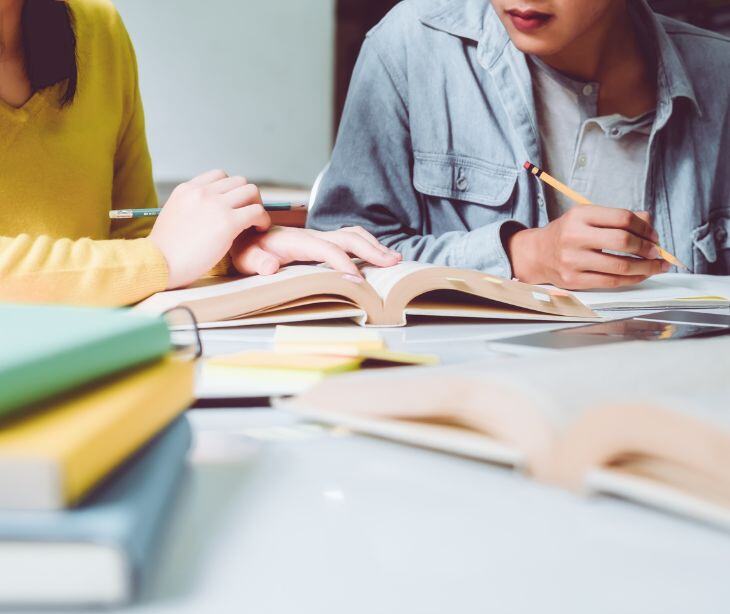 students studying