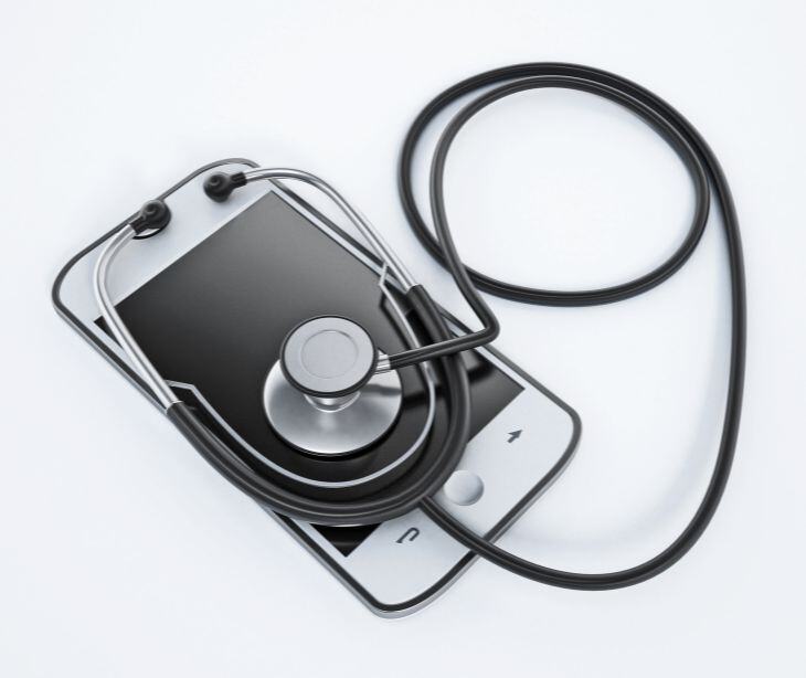 smartphone and stethoscope