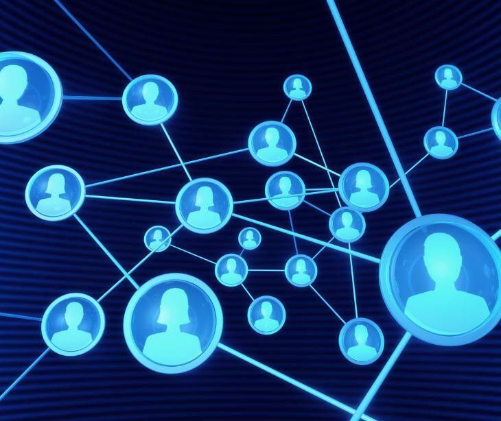 connected digital people icons