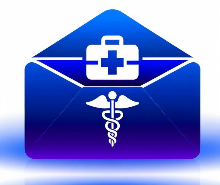 email envelope with medical symbol