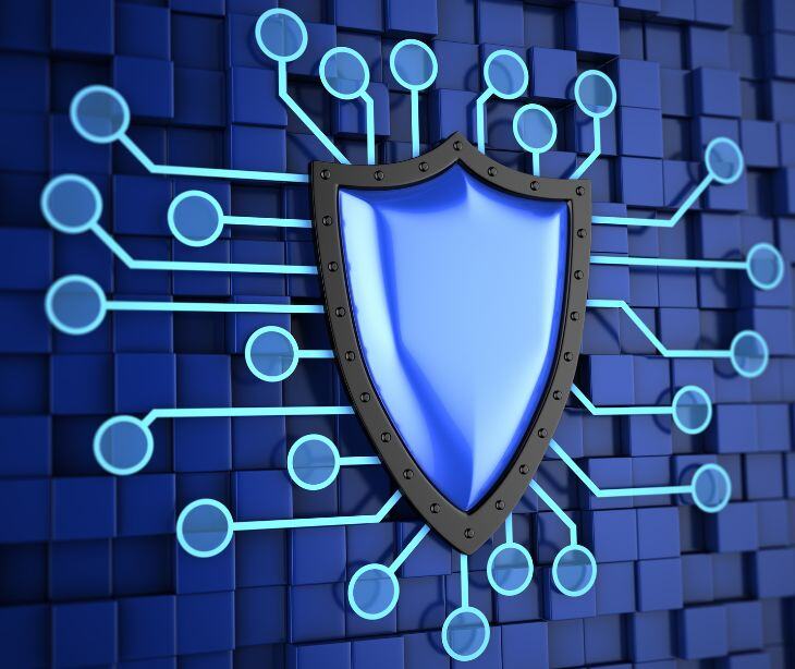 blue digital security shield