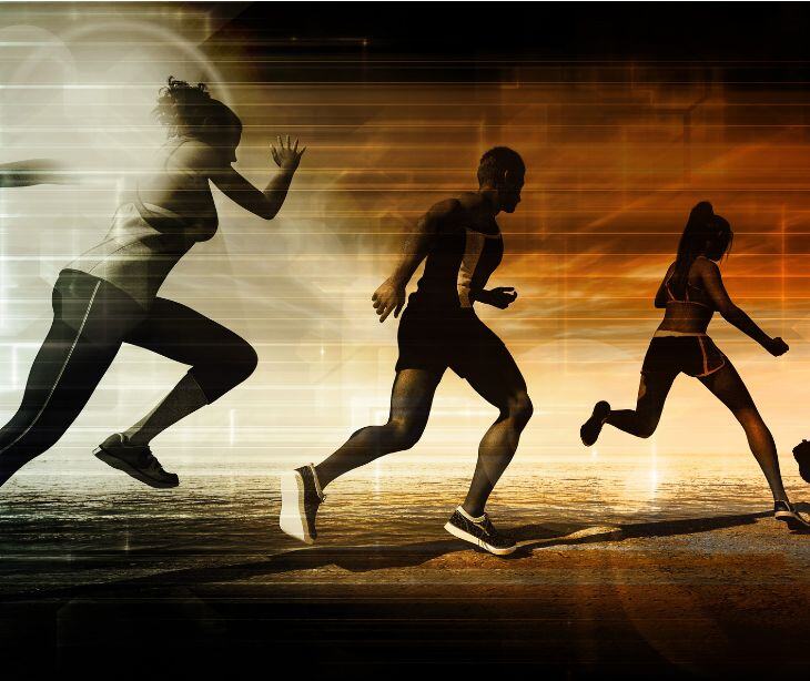 athletes running
