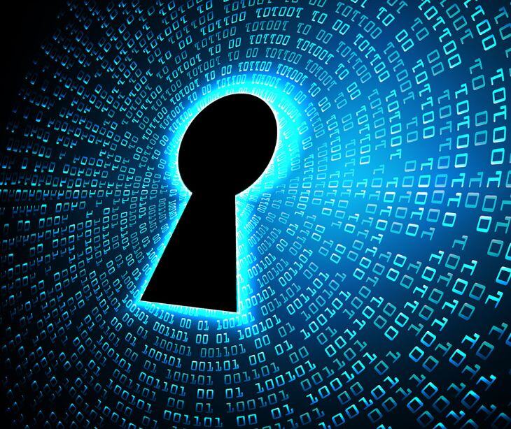 keyhole with digital data